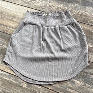 Chaser Gray Bubble Mini Skirt Smocked Casual